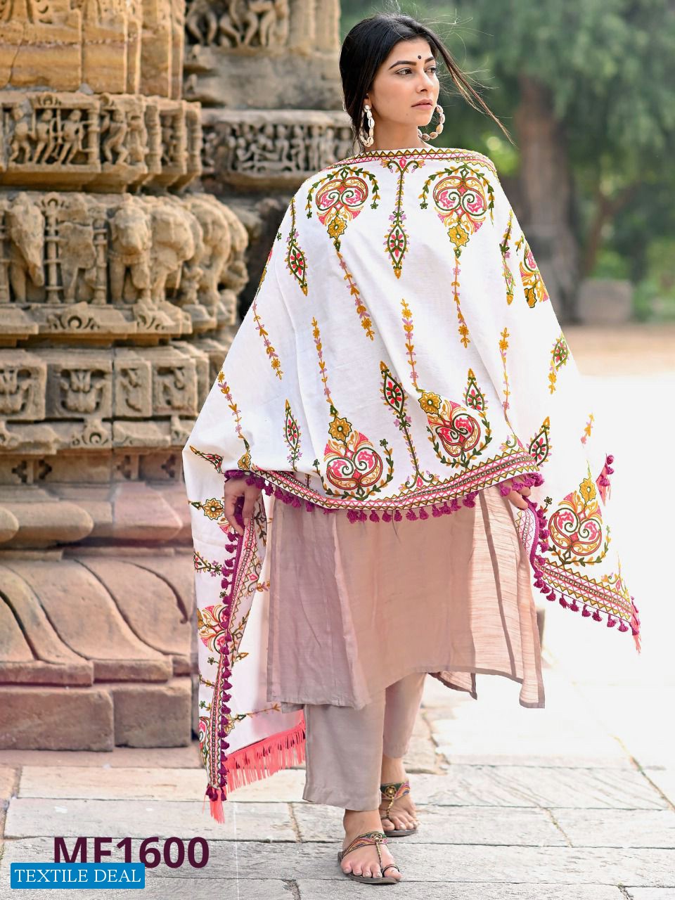 MESMORA 1600 TO 1609 WHOLESALE Khadi embroidered Shawls Dupatta