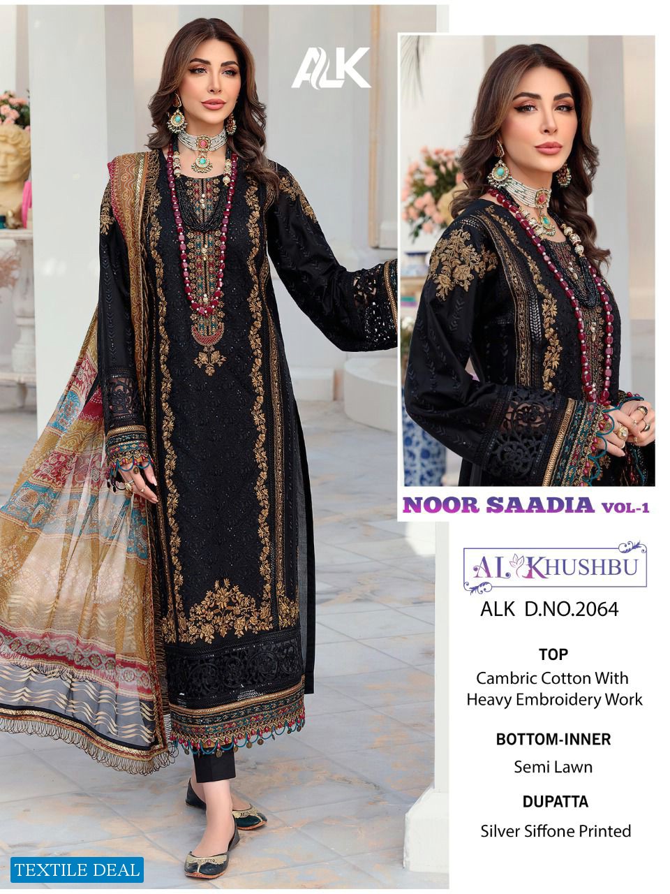 AL KHUSHBU NOOR SAADIA VOL 1 PAKISTANI COTTON WORK DRESSES