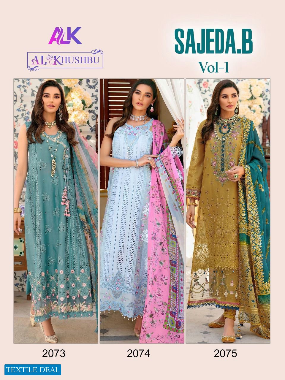 SAJEDA B VOL 1 BY AL KHUSHBU COTTON EMBROIDERY WEDDING PAKISTANI DRESSES