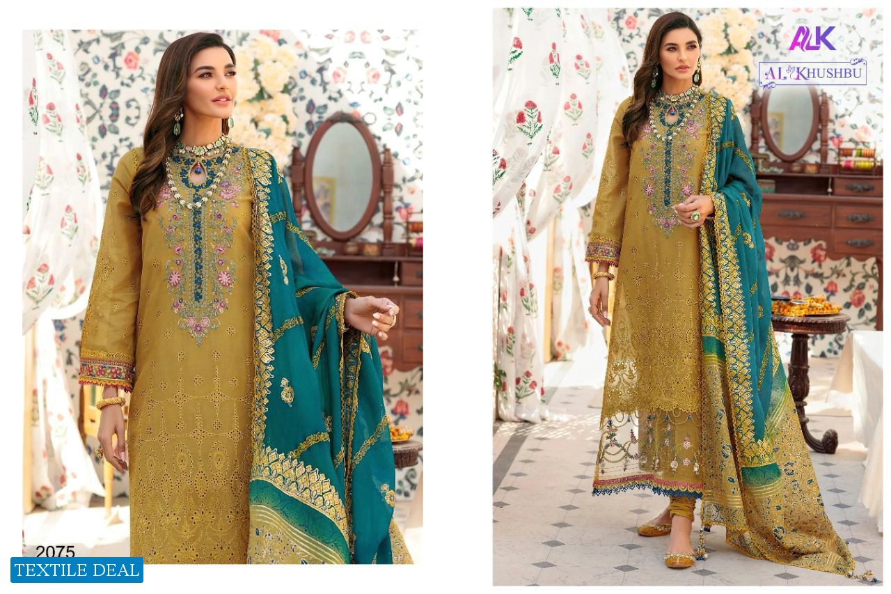 SAJEDA B VOL 1 BY AL KHUSHBU COTTON EMBROIDERY WEDDING PAKISTANI DRESSES