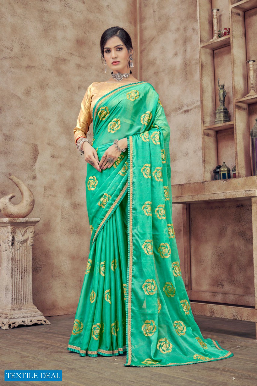 YNF CRYSTAL SEQUENCE WHOLESALE CHIFFON FABRICS SAREES