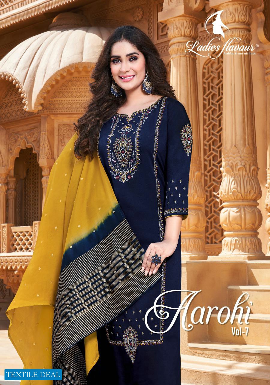 LADIES FLAVOUR AAROHI VOL 7 READYMADE TOP WITH BOTTOM AND DUPATTA SET