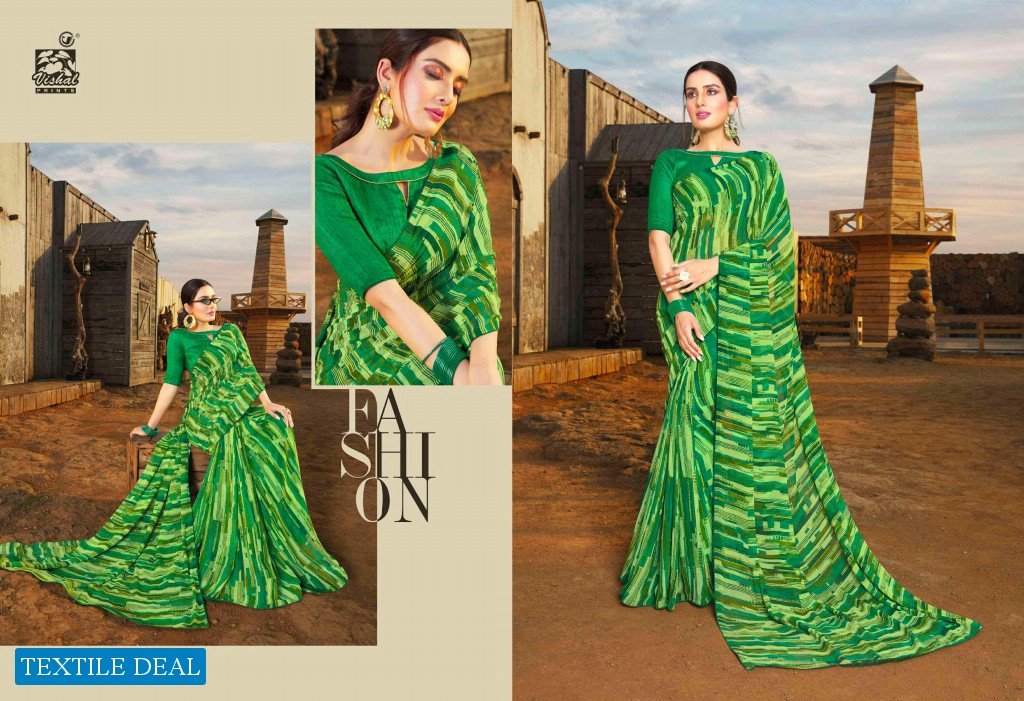 Vishal Aakanksha Wholesale Gerogette Printed Sarees