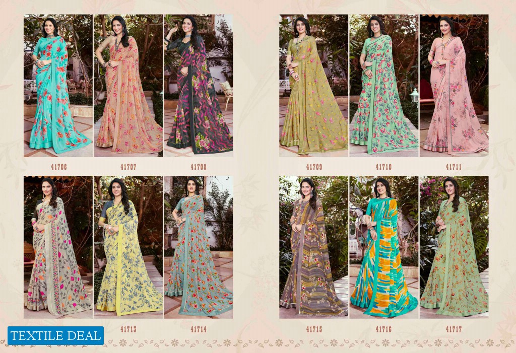 Vishal Signature Vol-18 Wholesale Gerogette Printed With Satin Border Sarees