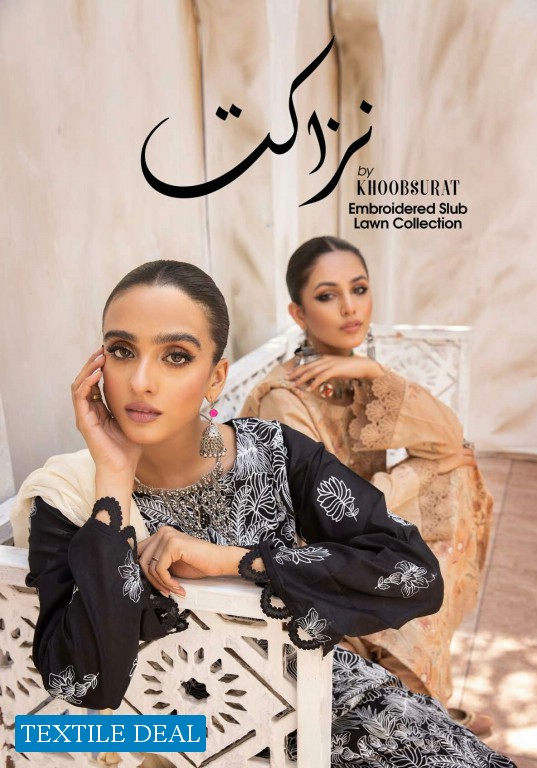 Khoobsurat Nazakat Embroidered Slub Lawn Pakistani Collection