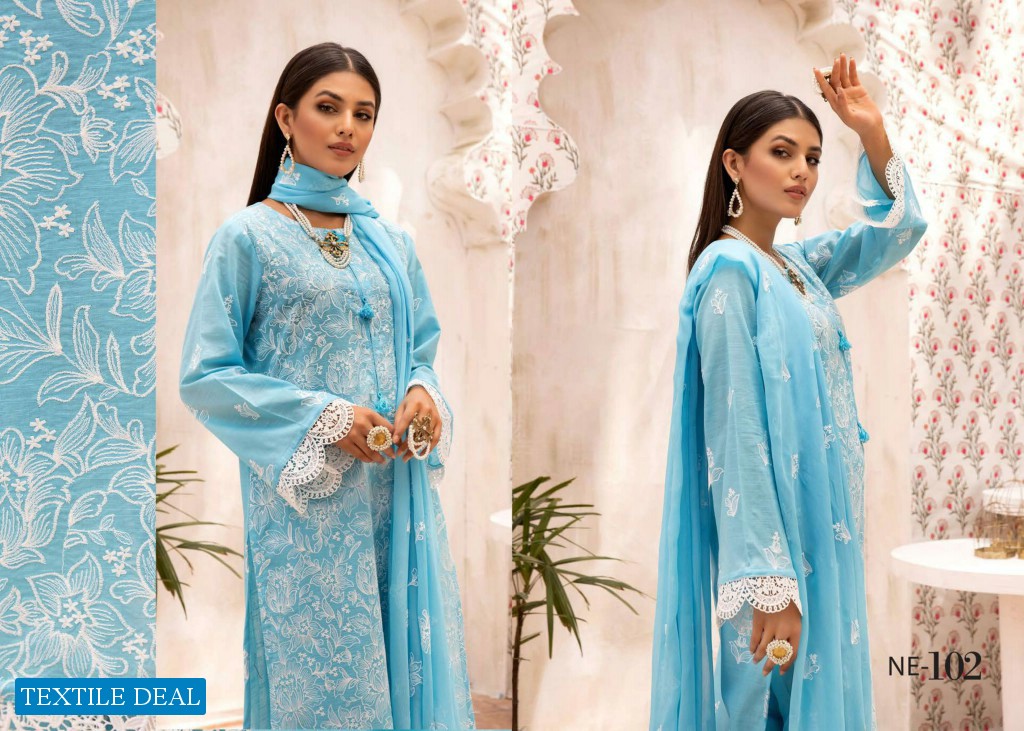 Khoobsurat Nazakat Embroidered Slub Lawn Pakistani Collection