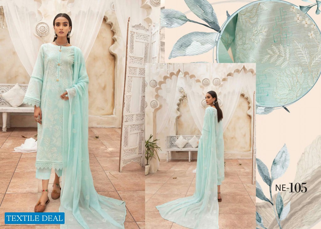 Khoobsurat Nazakat Embroidered Slub Lawn Pakistani Collection