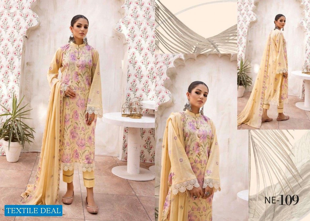 Khoobsurat Nazakat Embroidered Slub Lawn Pakistani Collection