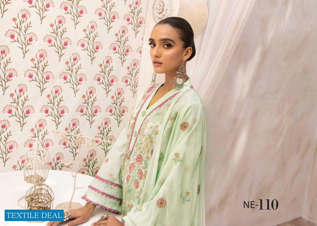 Khoobsurat Nazakat Embroidered Slub Lawn Pakistani Collection