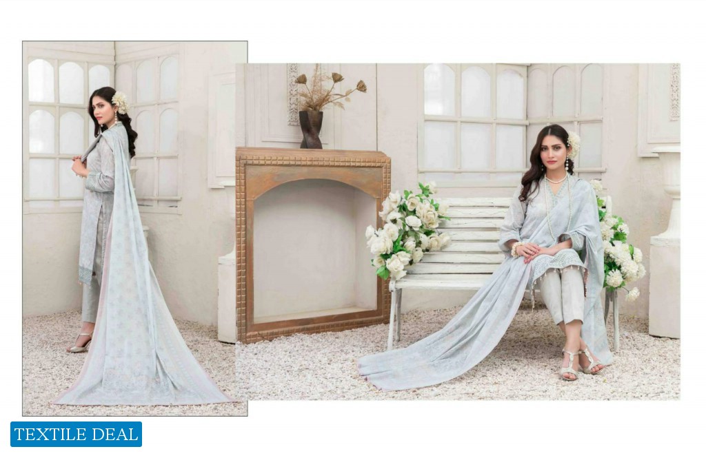 LAMIS SCHIFLLI EMBROIDERD DIGITAL PRINTED LAWN COLLECTION by TAWAKKAL FABRICS