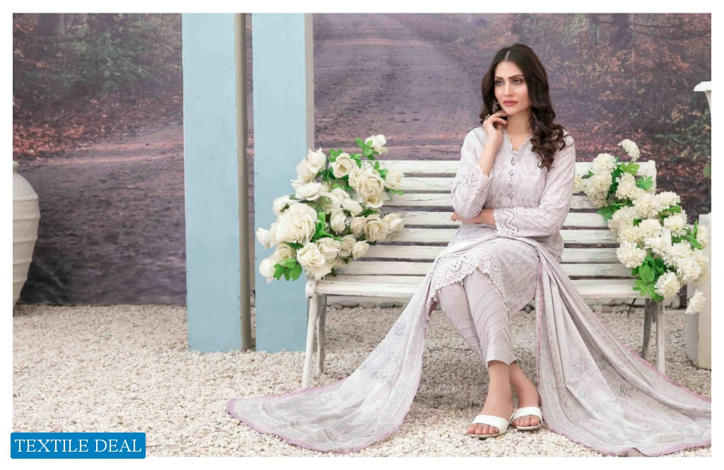 LAMIS SCHIFLLI EMBROIDERD DIGITAL PRINTED LAWN COLLECTION by TAWAKKAL FABRICS