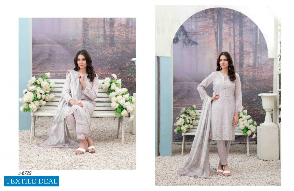 LAMIS SCHIFLLI EMBROIDERD DIGITAL PRINTED LAWN COLLECTION by TAWAKKAL FABRICS