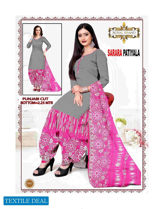 Royal Brand Sarara Patiyala Vol-1 wholesale Pure Cotton Dress Material