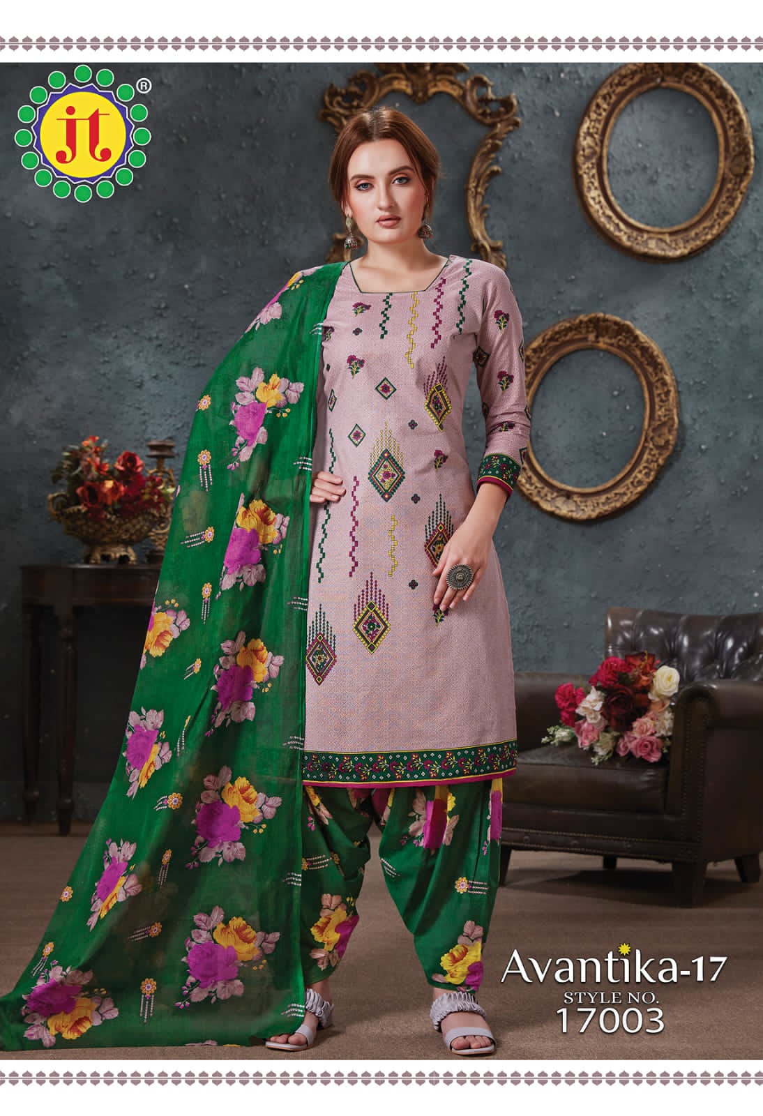 JT Avantika Vol-17 Wholesale Patiyala Special Cotton Printed Dress Material