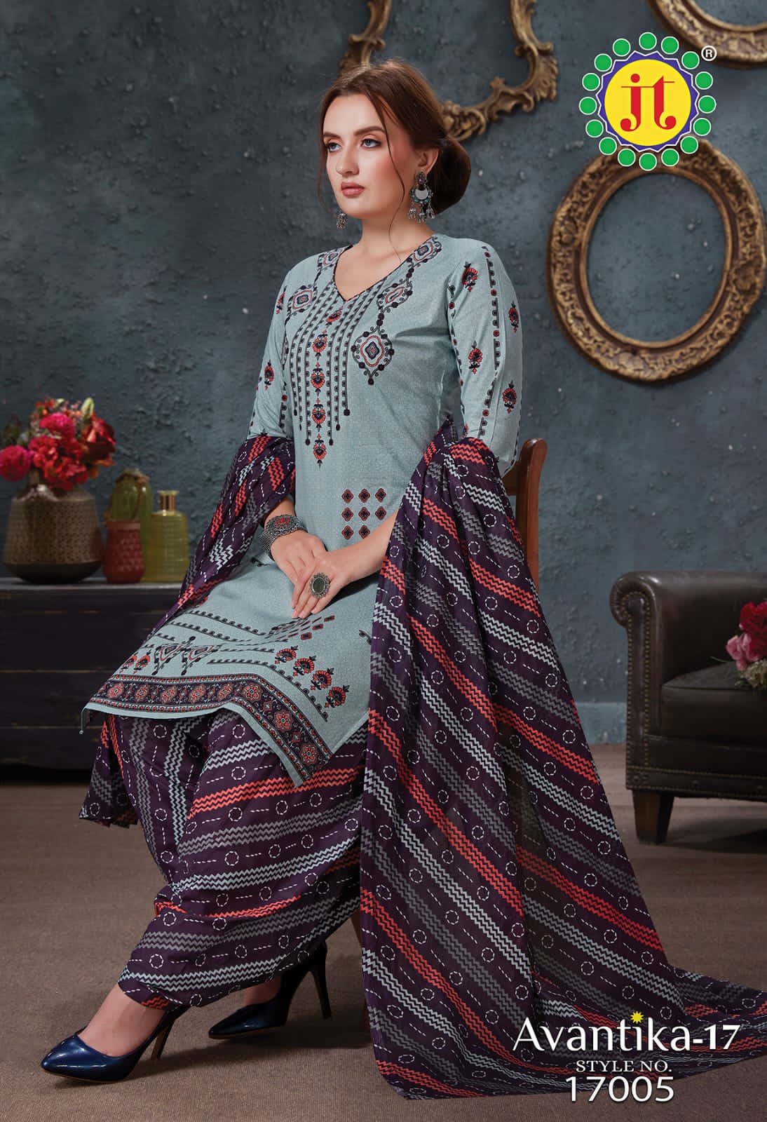 JT Avantika Vol-17 Wholesale Patiyala Special Cotton Printed Dress Material