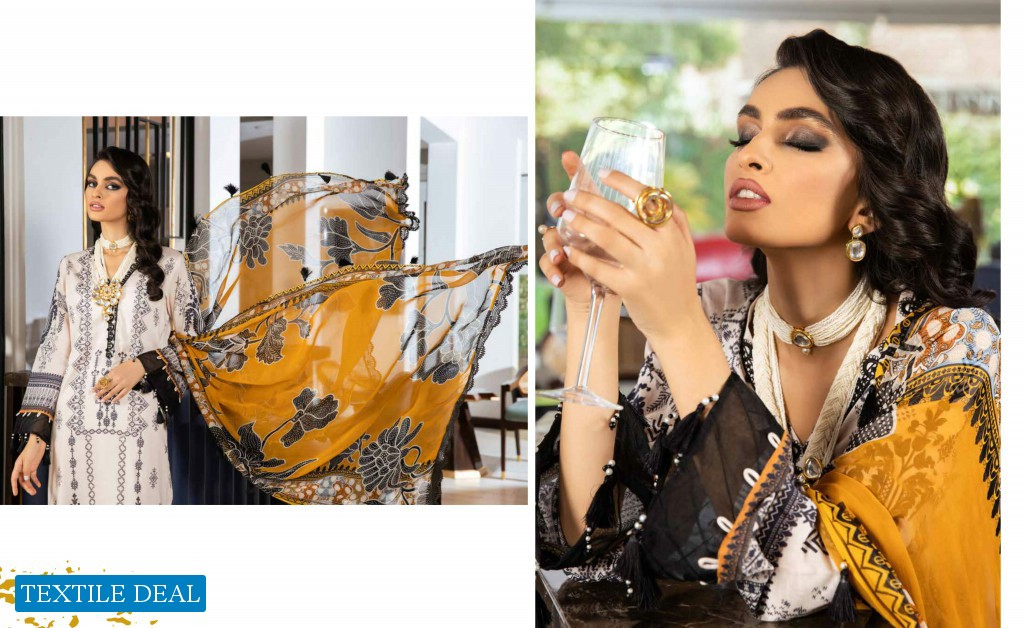 Nureh Signature Prints Unstitched Premium Printed Lawn Collection With Chiffon Dupatta