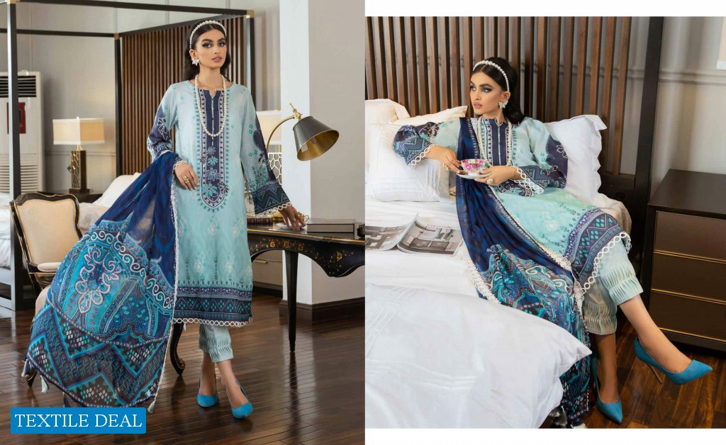 Nureh Signature Prints Unstitched Premium Printed Lawn Collection With Chiffon Dupatta