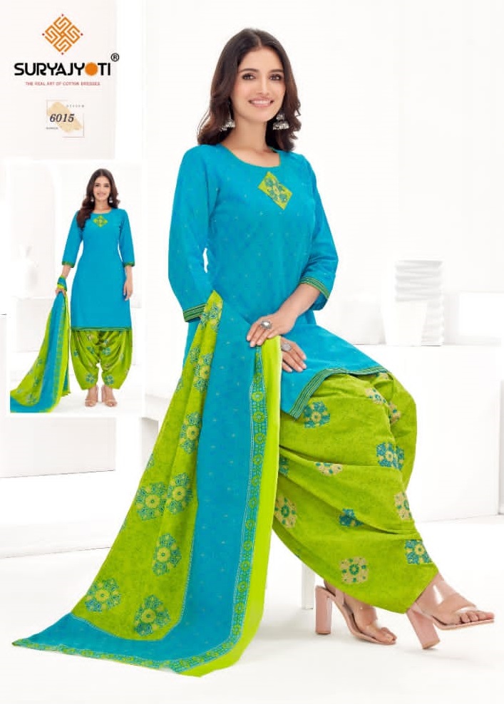 Suryajyoti Trendy Patiyala Vol-6 Wholesale Cotton Dress Material