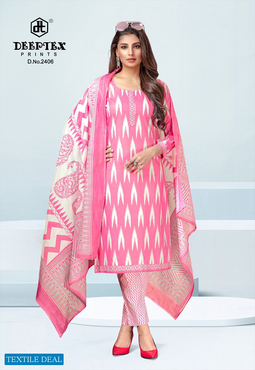 Deeptex Chief Guest Vol-24 Wholesale Pure Cotton Fabrics Dress Material