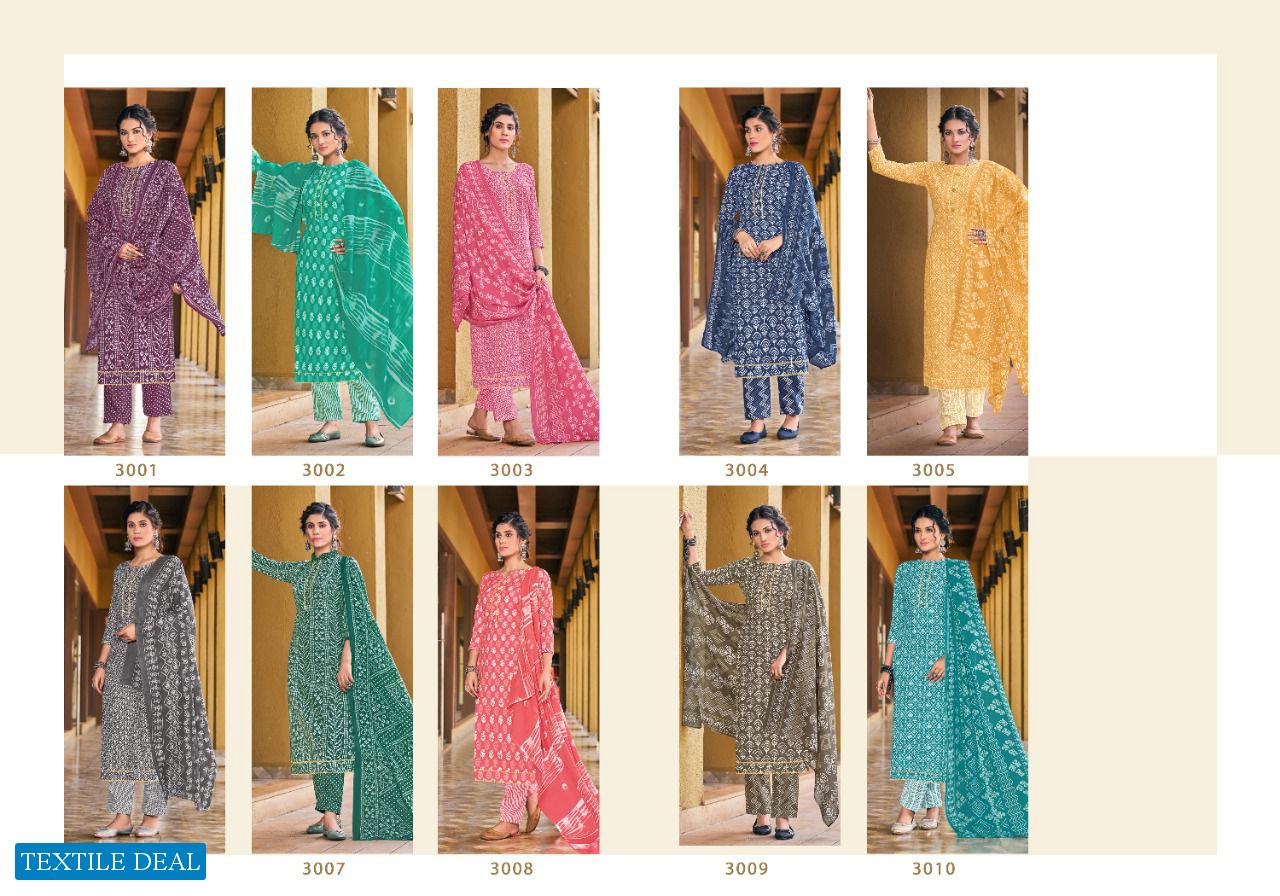 Radha Rumy Vol-3 Wholesale Cotton Print With Neck Patti Dress Material