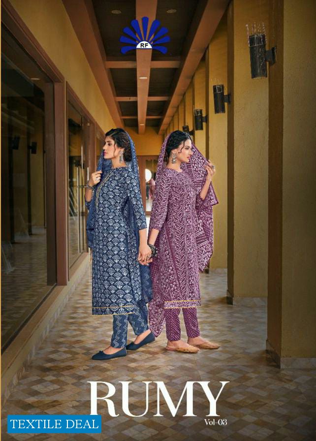 Radha Rumy Vol-3 Wholesale Cotton Print With Neck Patti Dress Material