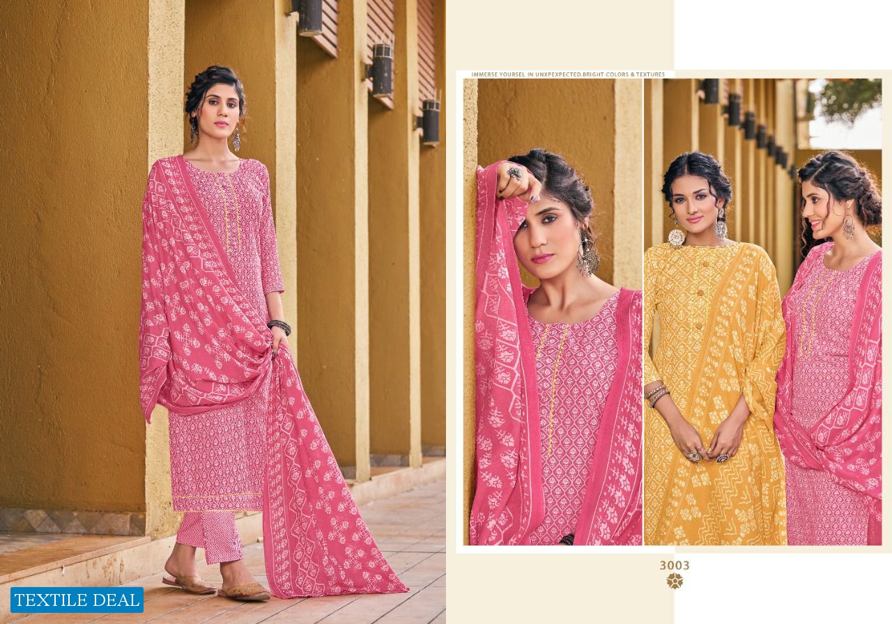 Radha Rumy Vol-3 Wholesale Cotton Print With Neck Patti Dress Material