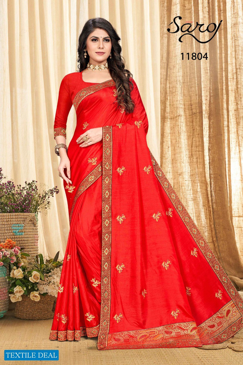 SAROJ PRESENT SAMRIDDHI VOL 1 SILK EMBROIDERY FANCY SAREES