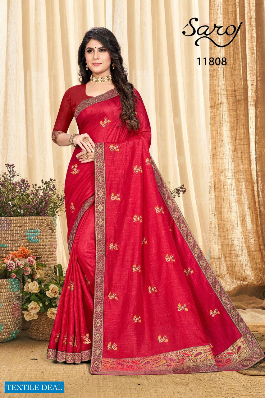 SAROJ PRESENT SAMRIDDHI VOL 1 SILK EMBROIDERY FANCY SAREES
