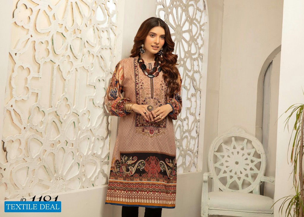 Johra Diva Embroidered Digital Chunri Printed Lawn Kurti