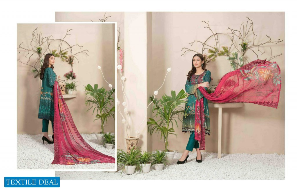 Tawakkal Soraya Lawn Digital Print Embroidered Chiffon Dupatta Pakistani Suits
