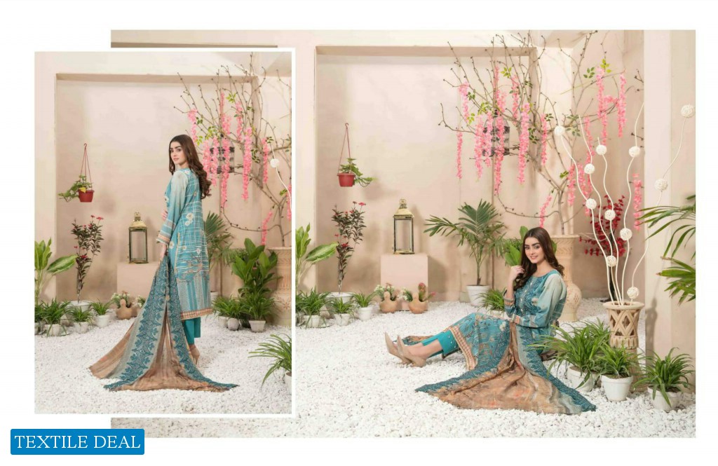 Tawakkal Soraya Lawn Digital Print Embroidered Chiffon Dupatta Pakistani Suits