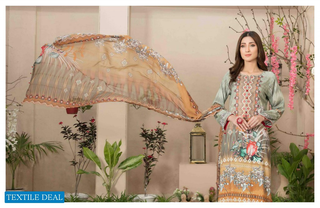 Tawakkal Soraya Lawn Digital Print Embroidered Chiffon Dupatta Pakistani Suits