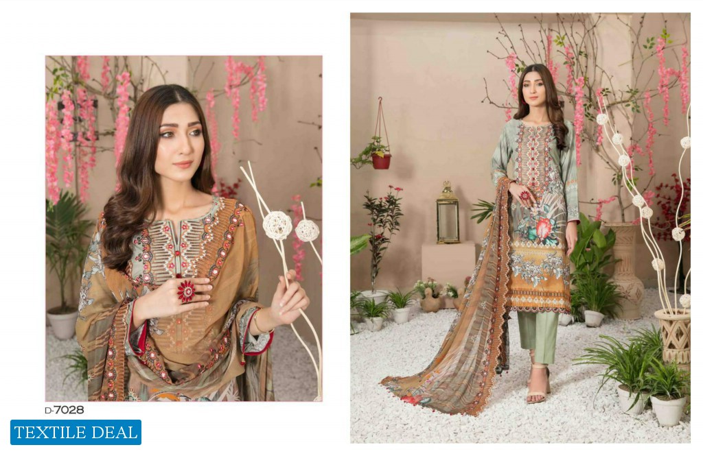 Tawakkal Soraya Lawn Digital Print Embroidered Chiffon Dupatta Pakistani Suits