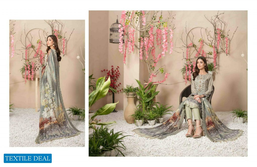 Tawakkal Soraya Lawn Digital Print Embroidered Chiffon Dupatta Pakistani Suits