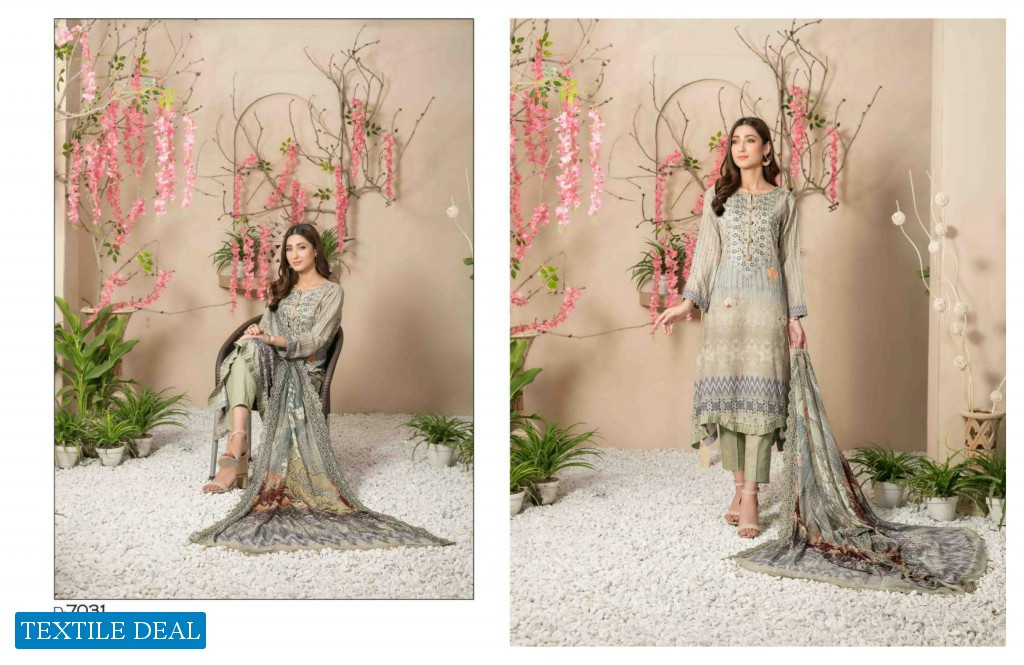 Tawakkal Soraya Lawn Digital Print Embroidered Chiffon Dupatta Pakistani Suits