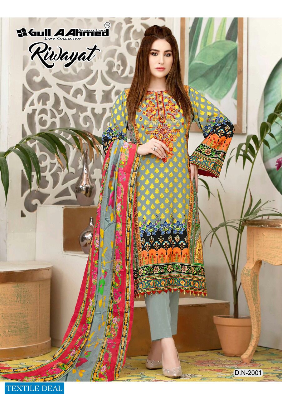 Gul Aahmed Riwayat Vol-2 Wholesale Karachi Print Printed Dress Material