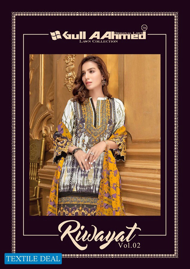 Gul Aahmed Riwayat Vol-2 Wholesale Karachi Print Printed Dress Material