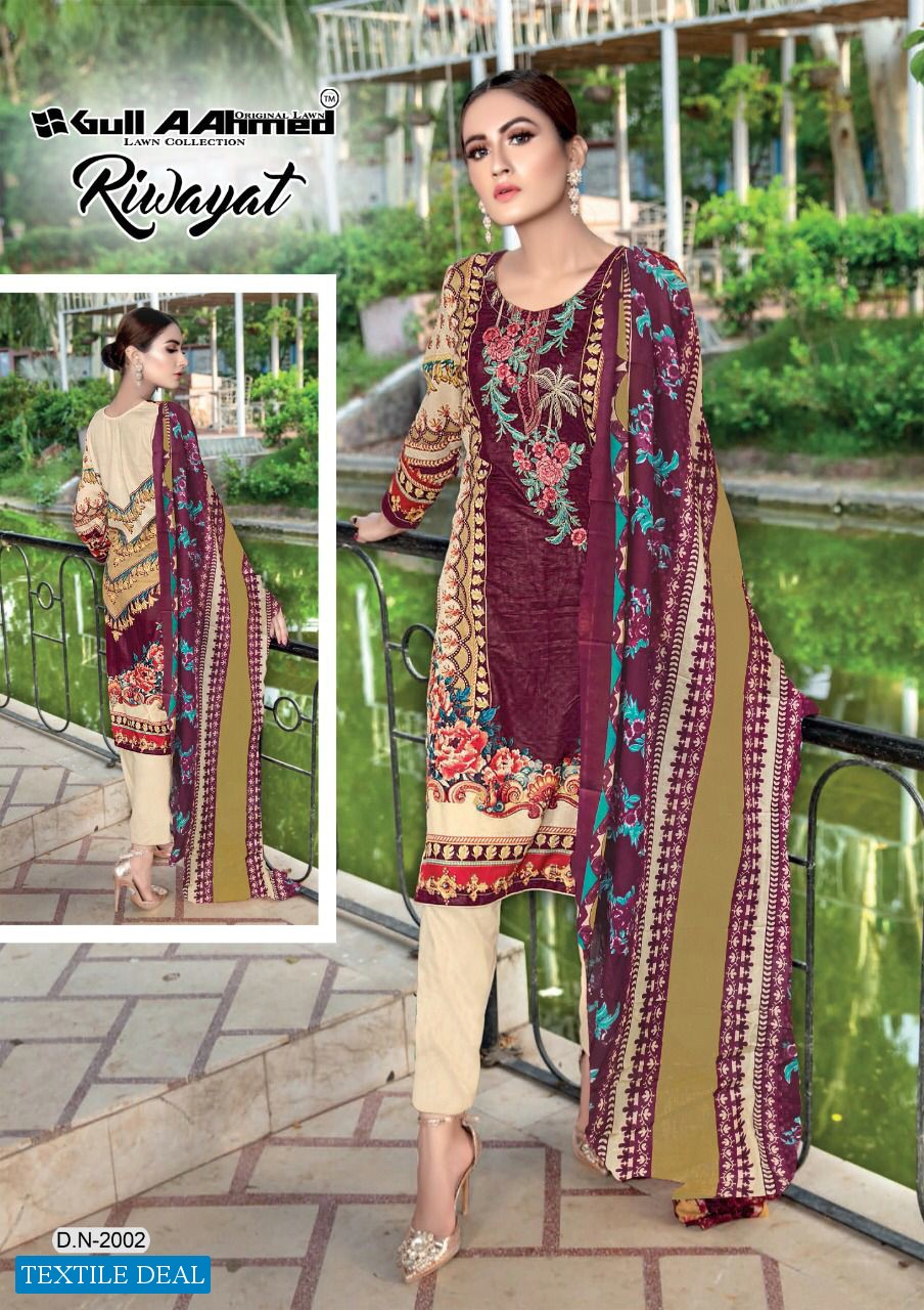 Gul Aahmed Riwayat Vol-2 Wholesale Karachi Print Printed Dress Material