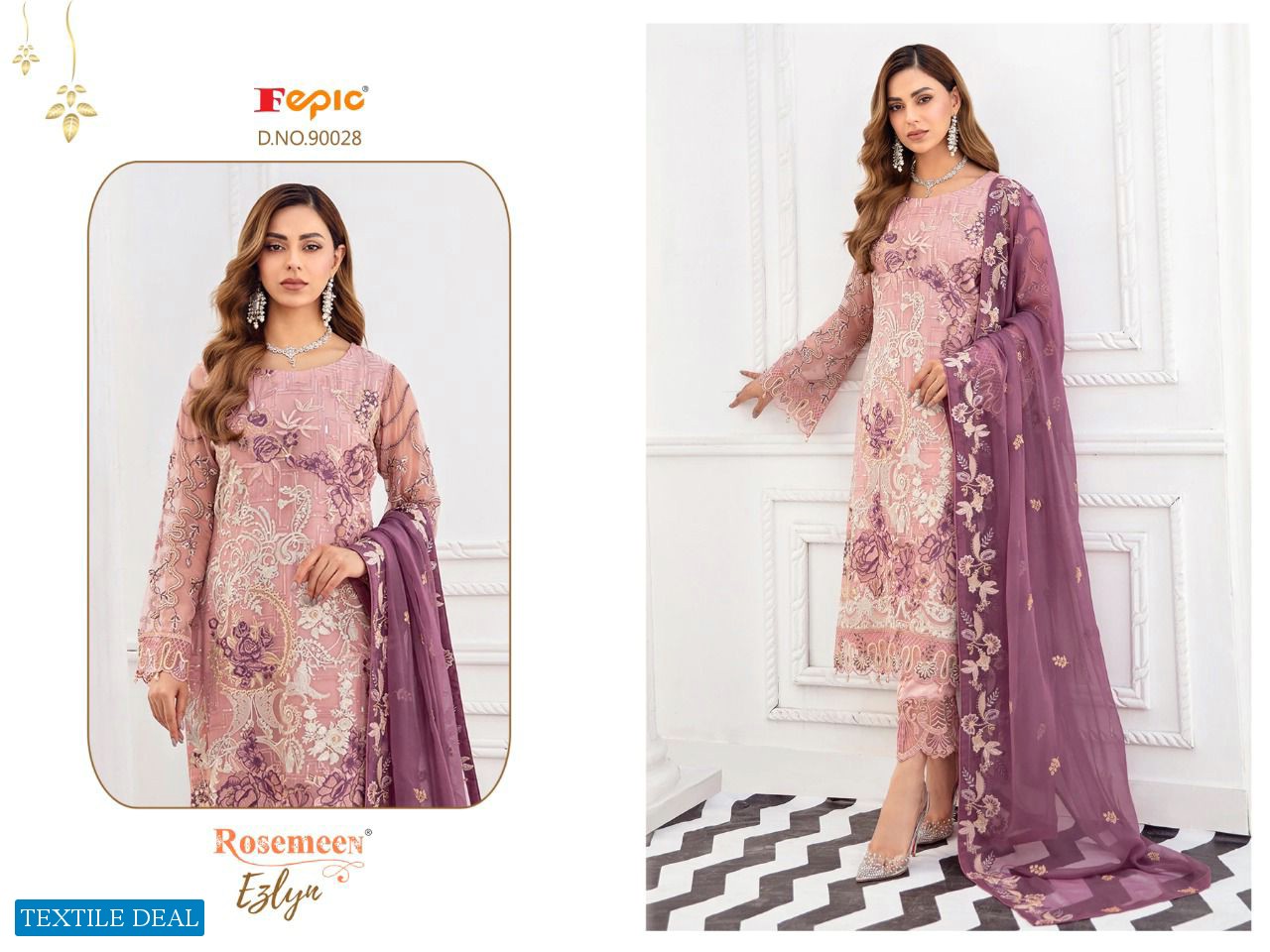 FEPIC PRESENT ROSEMEEN EZLYN GEORGETTE EMBROIDERY PAKISTANI SALWAR KAMEEZ