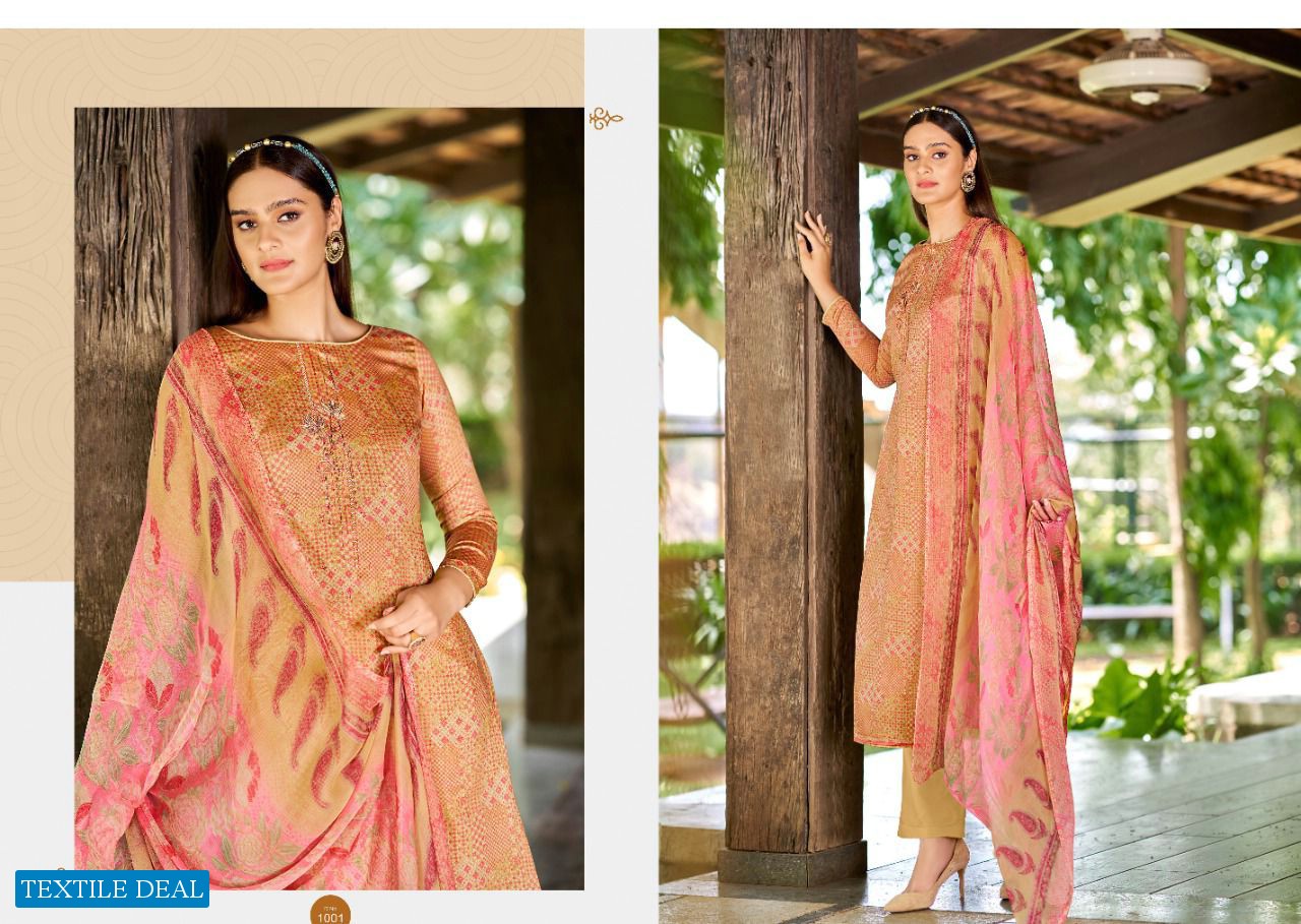 Salvi Shanaya wholesale Jam Silk print & Sequence Dress Material