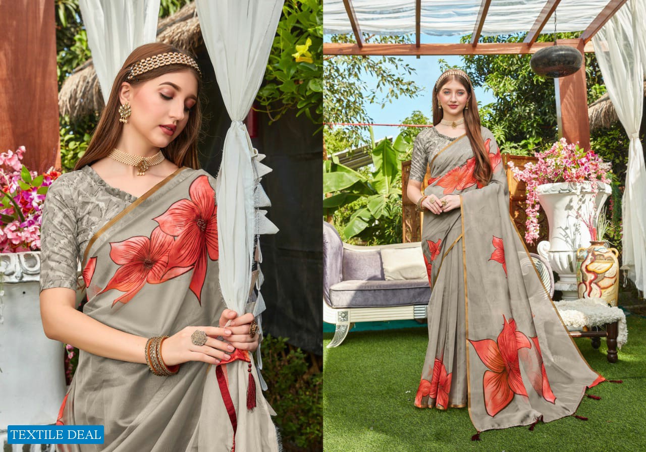 RIVVAA BY SAROJ ORGANZA DIGITAL PRINTED TRADITIONAL WEAR SAREES