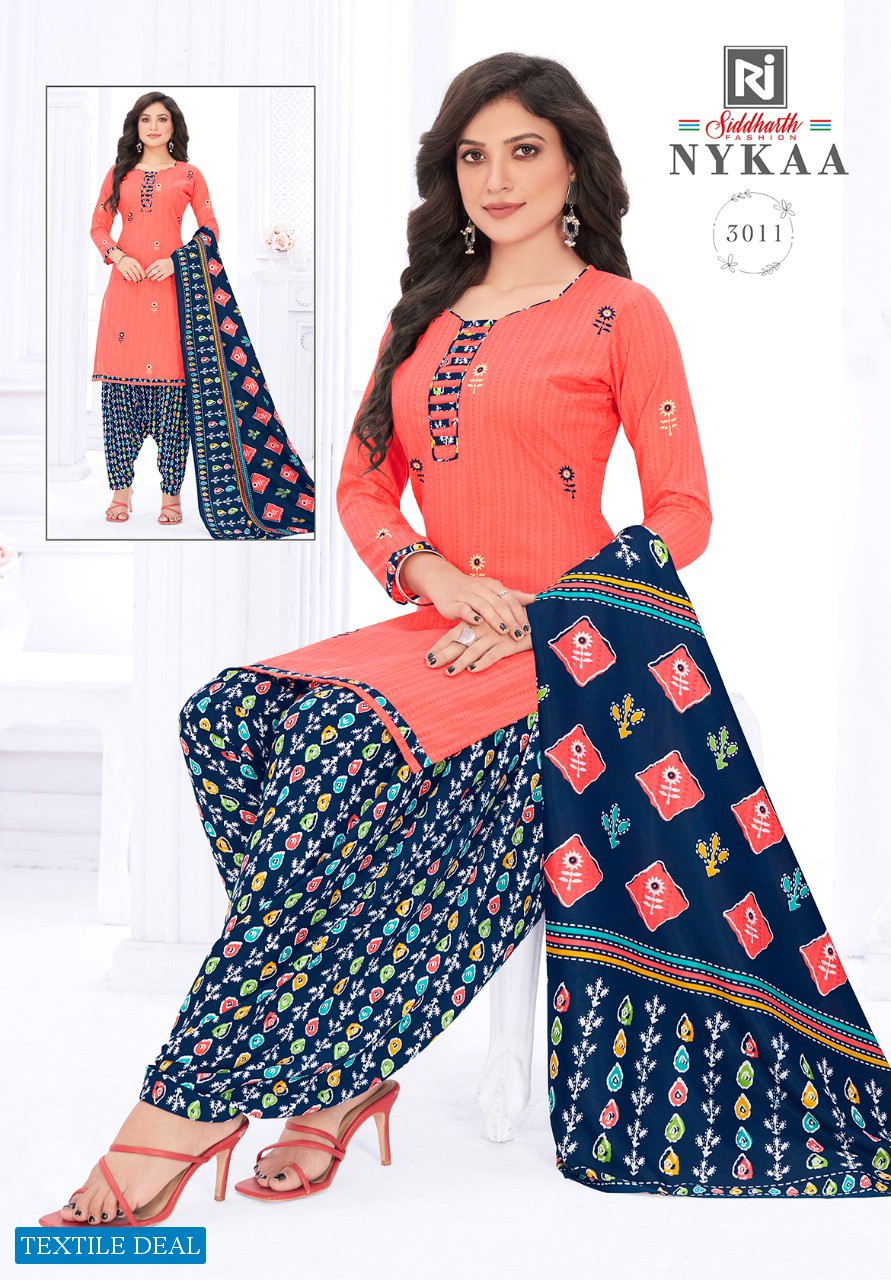 Siddharth Nykaa Vol-3 Wholesale Unstitched Cotton Printed Dress