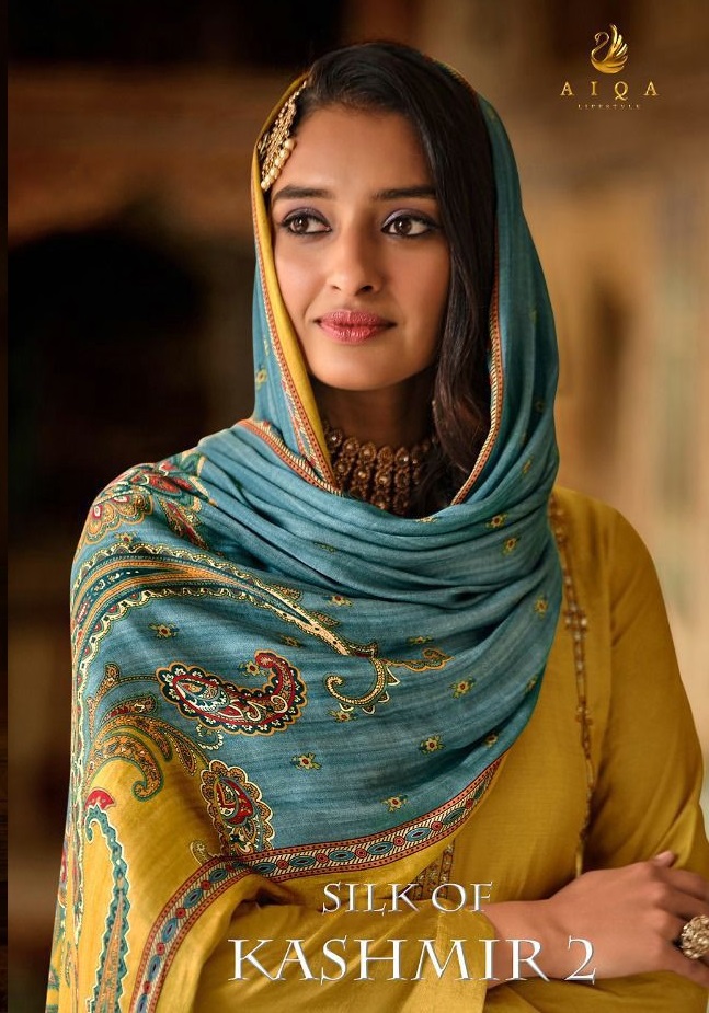 AIQA Silk Of Kashmir Vol-2 Wholesale Pure Mulberry Fancy Work Salwar Suits