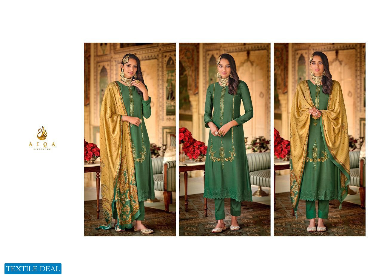 AIQA Silk Of Kashmir Vol-2 Wholesale Pure Mulberry Fancy Work Salwar Suits