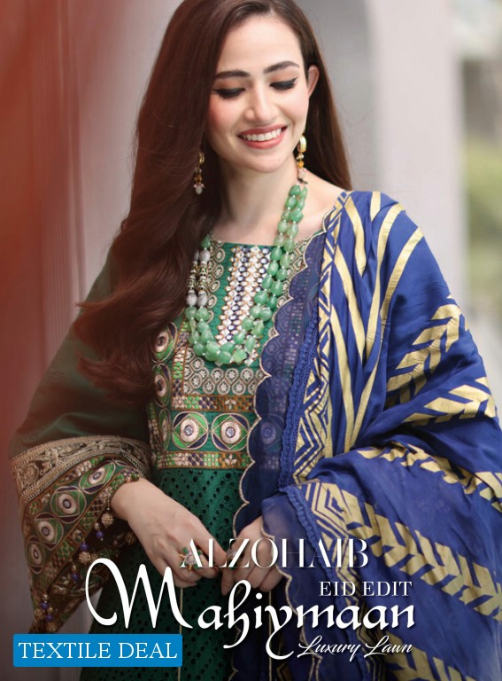 Alzohaib Mahiymaan Luxury Lawn Eid Edition Original Pakistani Salwar Suits