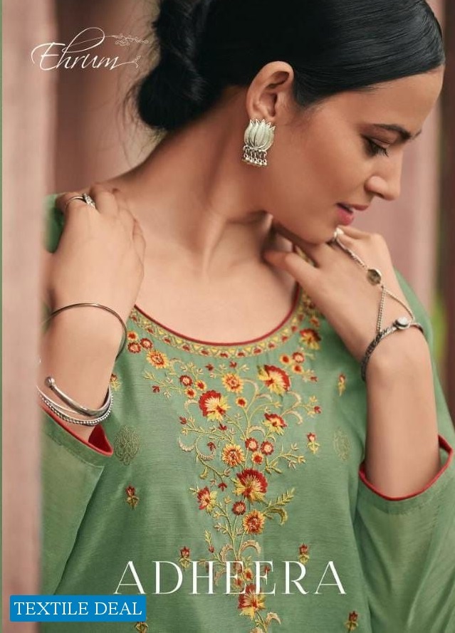 Ehrum Adheera Wholesale Kora Weaving With Embroidery Salwar Suits