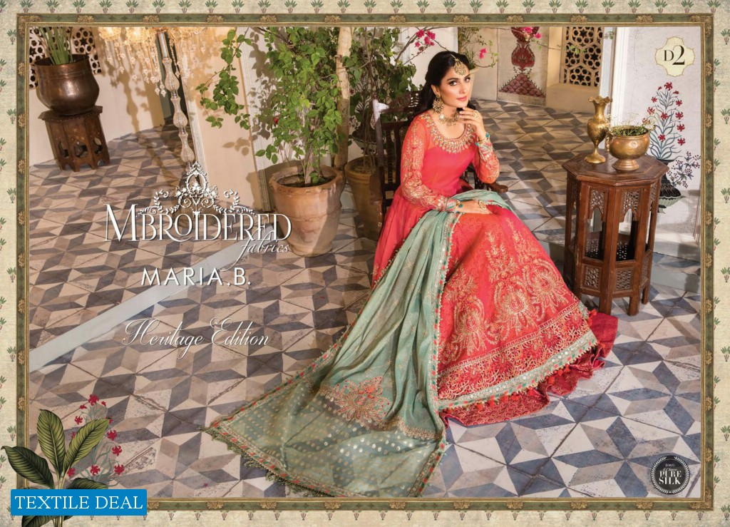 Maria B Ebroidered Fabrics Festive Eid Designer pakistani Suits