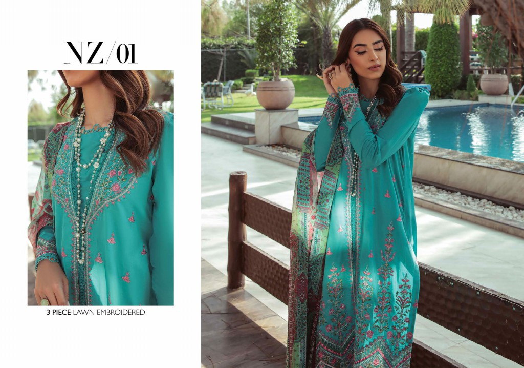 Ittehad By Faixa Faixal Naazaan 2022 Wholesale Lawn Pakistani Suits