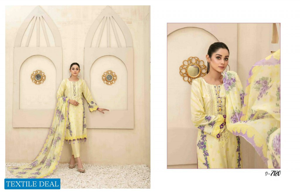 Tawakkal Melika Lawn Print Embroidered Chiffon Dupatta Pakistani Suits