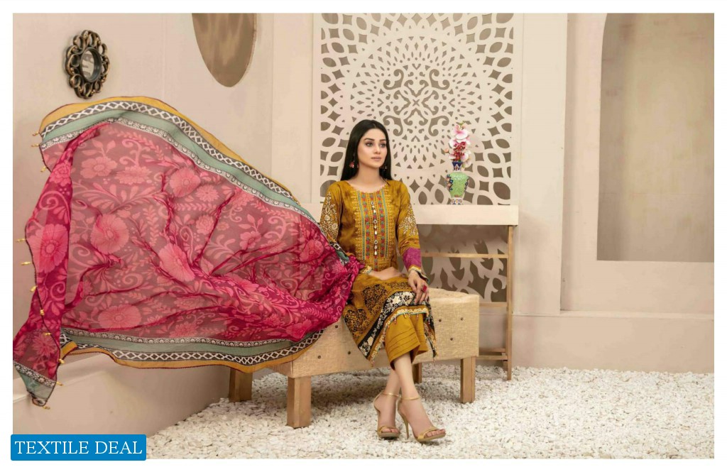 Tawakkal Melika Lawn Print Embroidered Chiffon Dupatta Pakistani Suits